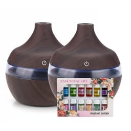 Pack 2 Humidificadores Aromatizador 12 Escencias Forma Grano Madera Oscuro