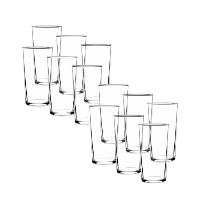 Set 12 Vasos Atlanta 258mL Vidrio Celebraciones Largo
