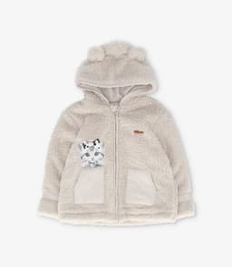 Chaqueta bebe de chiporro con gatito arena Arena 6 MESES