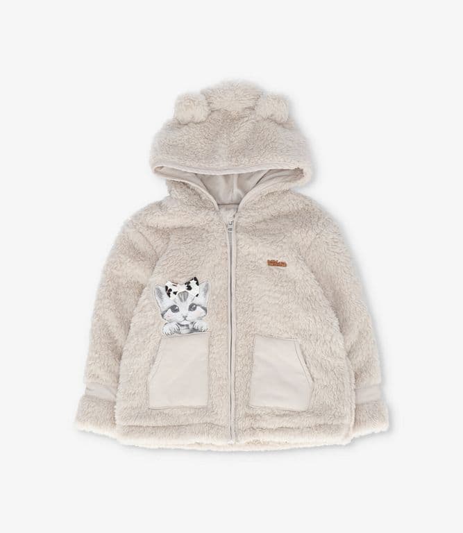 Chaqueta bebe de chiporro con gatito arena Arena 6 MESES
