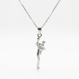 Collar Abrazo Eterno Mama e Hijo Plata Ley 950 Plateado TALLA UNICA