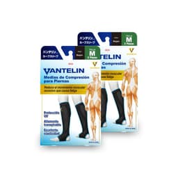 Pack Doble Pantorrillera Compresora M, Black Negro M