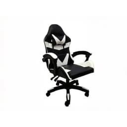 Silla Gamer Tokio Ergonomica Negra y Blanca Reclinable Con Cojines Blanco