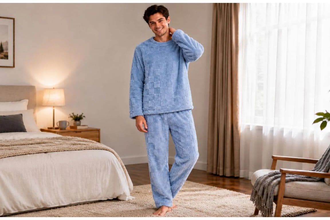 Pijama Hombre Polar Excelente Calidad. Regalo Para Papa 251 Azul XL