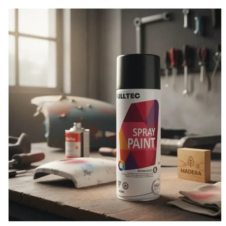 Pintura Spray Tela Madera Metal Plastico Ploeo Vehicular Negro