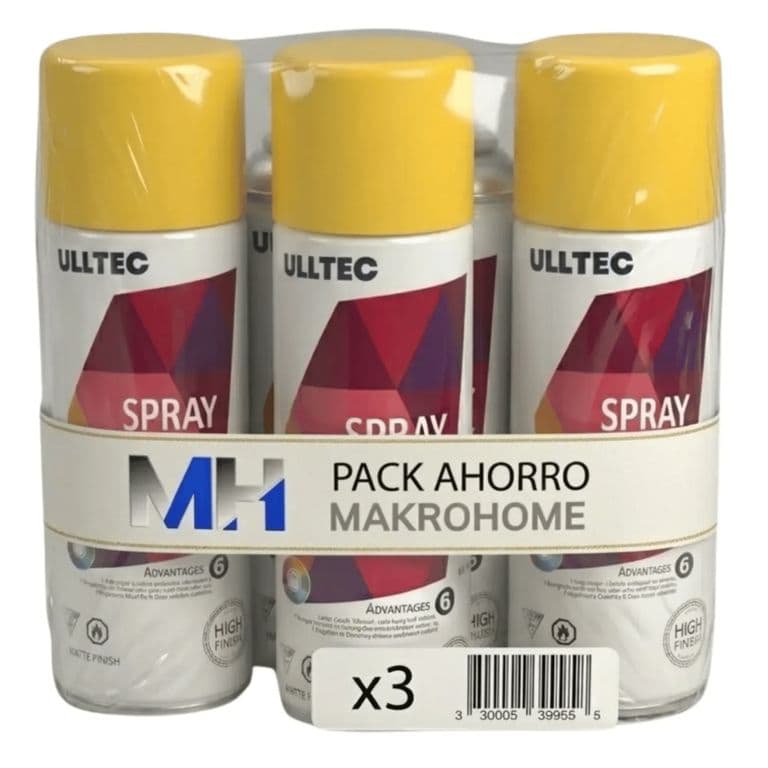 Pack X3 Pintura Spray Tela Madera Metal Plastico Vehicular Amarillo 41