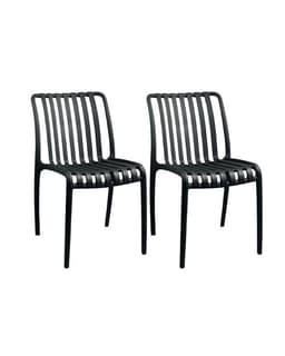 Pack 2 Sillas Apilable de Exterior Habana Negro