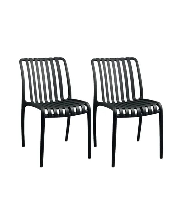 Pack 2 Sillas Apilable de Exterior Habana Negro