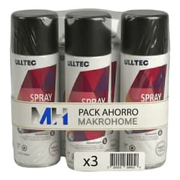 Pack X3 Pintura Spray Tela Madera Metal Plastico Vehicular Negro