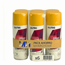Pack X6 Pintura Spray Tela Madera Metal Plastico Vehicular amarillo 25