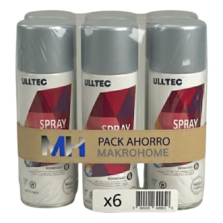 Pack X6 Pintura Spray Tela Madera Metal Plastico Vehicular Silver 36