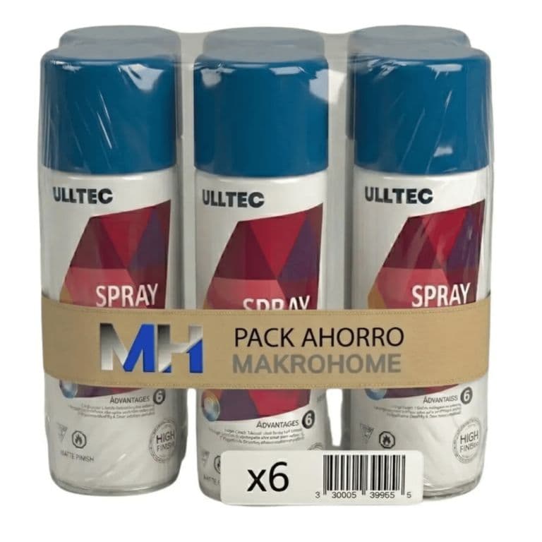 Pack X6 Pintura Spray Tela Madera Metal Plastico Vehicular Azul 21