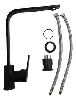 Llave Monomando Lavaplato Vertical Notte Negro Mate