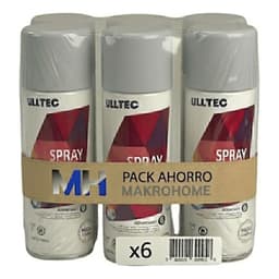 Pack X6 Pintura Spray Tela Madera Metal Plastico Vehicular Gris Silver125