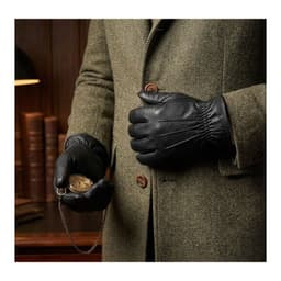 Guantes de Cuero Sintetico Premium para Invierno - Termicos y Elegantes Negro TALLA UNICA