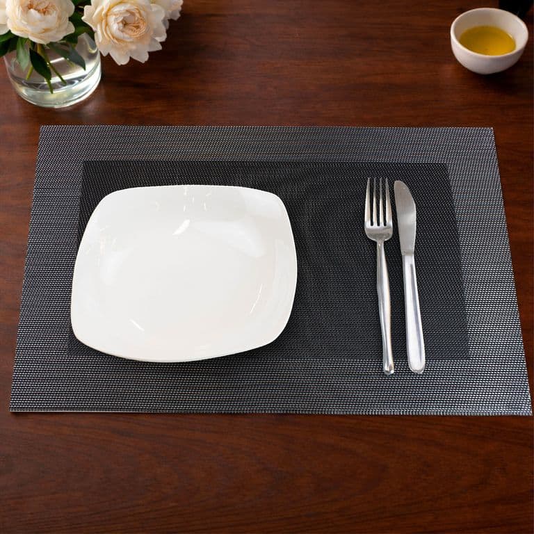 Pack 2 Individuales de mesa Home 45x30cm negro
