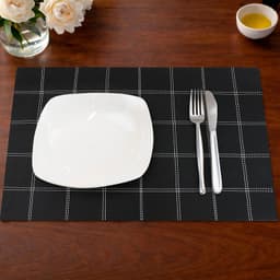 Pack 4 Individuales de mesa Home 45x30cm negro a cuadros