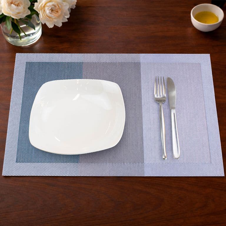 Pack 6 Individuales de mesa Home 45x30cm degrade azul
