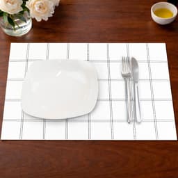 Pack 4 Individuales de mesa Home 45x30cm blanco a cuadros
