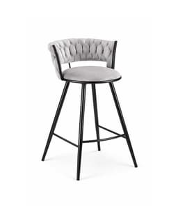Silla de Bar Fijas 66 cm Gales Black Gris cemento