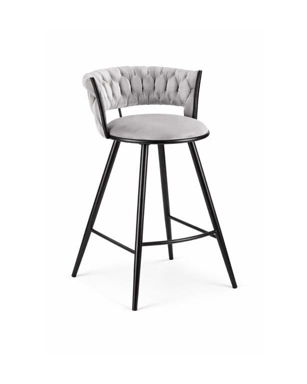 Silla de Bar Fijas 66 cm Gales Black Gris cemento