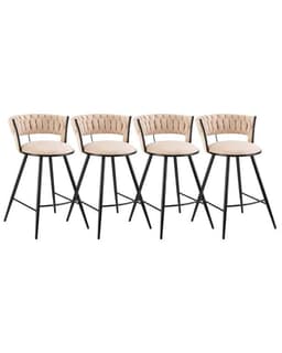 Pack 4 Sillas de Bar Fijas 66 cm Gales Black Beige