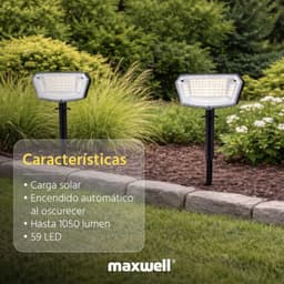 Foco Lampara Estaca Solar LED Jardin Impermeable x2