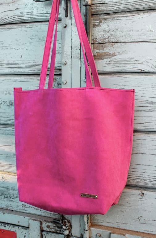 Cartera Tote Bag cuero Fucsia 1