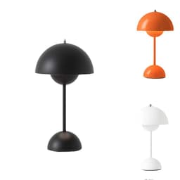Lampara de escritorio LED recargable por USB portatil y con pantalla tactil blanco negro naranja luz