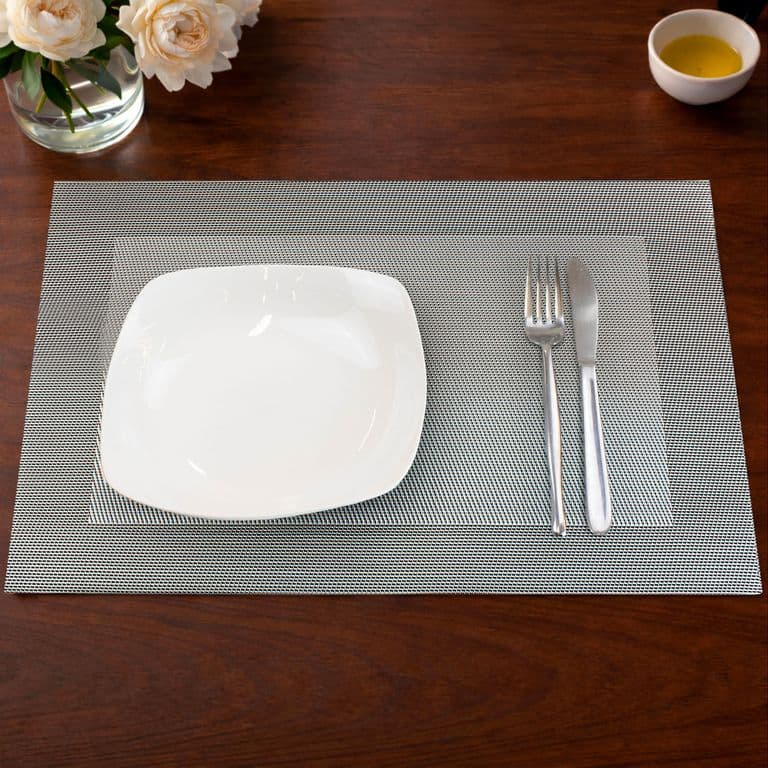 Pack 6 Individuales de mesa Home 45x30cm plateado