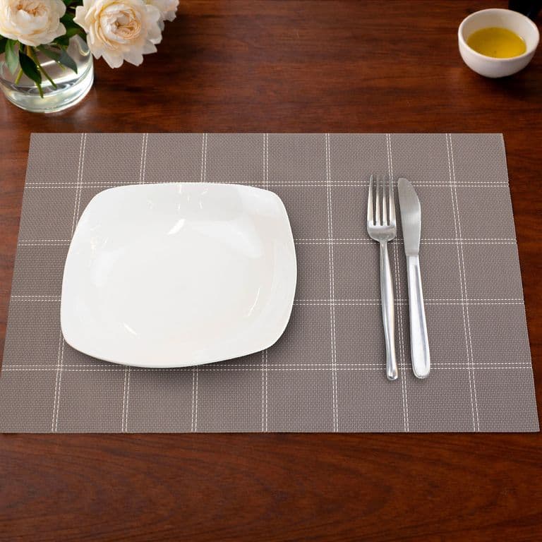 Pack 6 Individuales de mesa Home 45x30cm cafe a cuadros