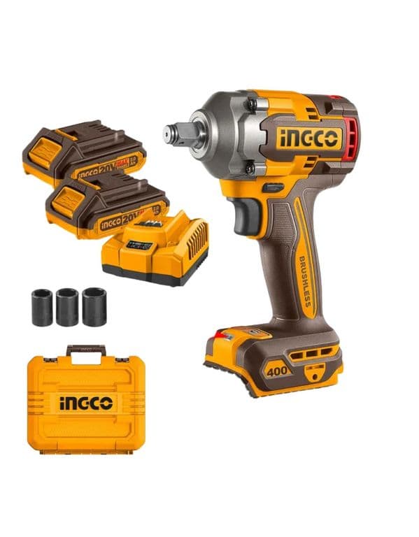 Pistola De Impacto Bl +2Bat 2Ah Y Carg Indust 1/2" 20V/400Nm