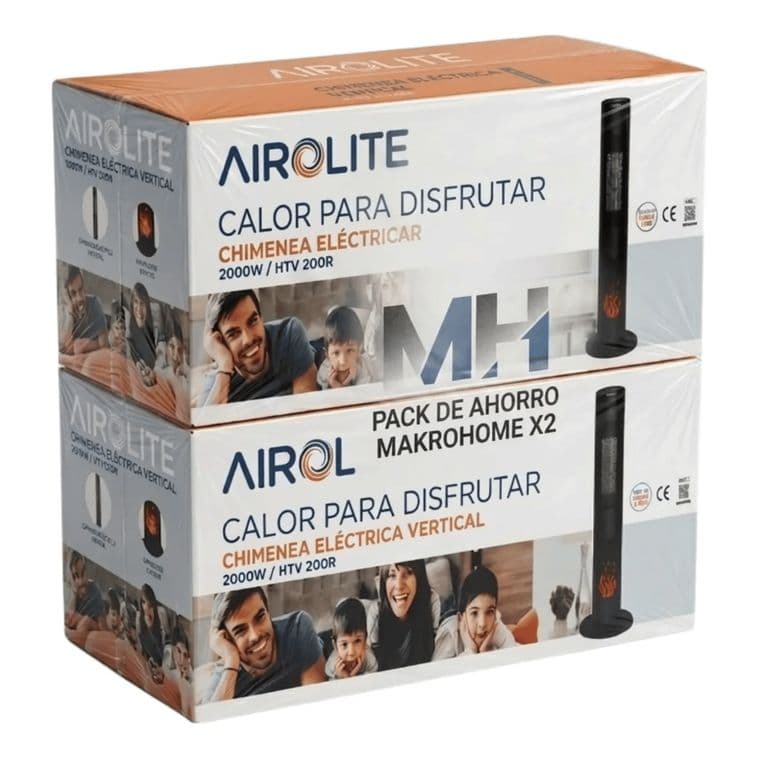 Pack X2 Chimenea Electrica 2000w Estilo Y Calor Ceramico