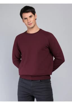 Poleron Cuello Redondo Regular Fit Burdeo Burdeos S