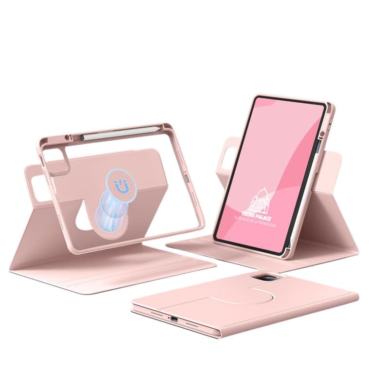 Funda Libro Rotativa 360 Para iPad A16 (11Gen) / 10 Gen - Rosado