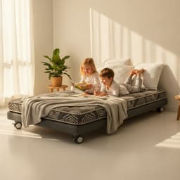 Cama 1 Plaza Box 8 cm L190 cm + Colchon Modelo Ideal - Rueda Logo