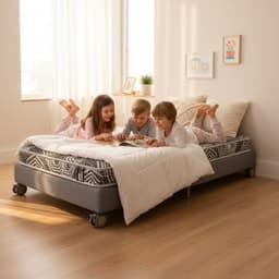 Cama 1.5 Plaza Box 13 cm L190 cm + Colchon Modelo Ideal - Rueda Logo