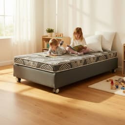 Cama 1.5 Plaza Box 30 cm L190 cm + Colchon Modelo Ideal - Rueda Divan