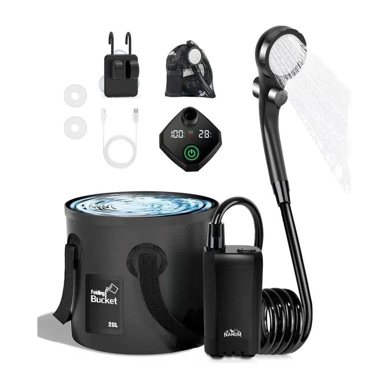 Ducha Portatil Camping 20l Recargable Con Pantalla Led