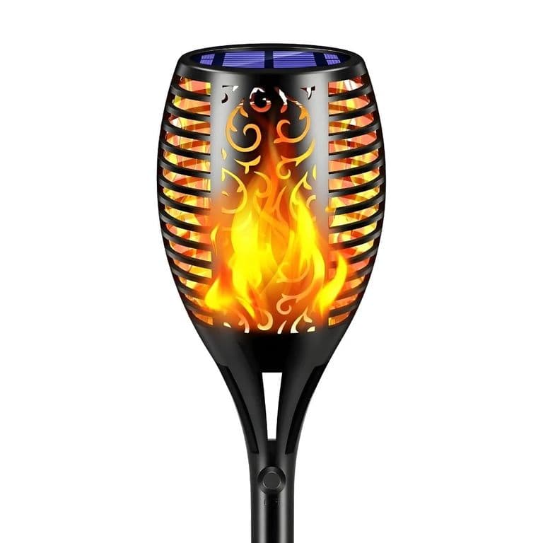 Lampara Solar Antorcha Para Jardin Estaca Efecto Fuego IP65