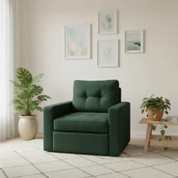 SOFA CAMA MILAN UN CUERPO EN LINO Verde oliva
