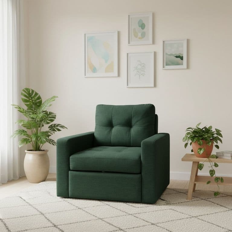 SOFA CAMA MILAN UN CUERPO EN LINO Verde oliva