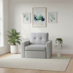 SOFA CAMA MILAN UN CUERPO EN LINO Gris claro