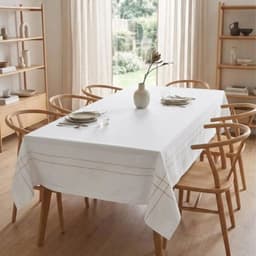 Mantel Lineas Bordadas Woman 180 x 300 cm Blanco