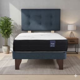 Cama Europea 1 Plaza 200 Respaldo Berna