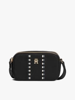 Cartera Bandolera Con Cinta Distintiva Negro Negro TALLA UNICA