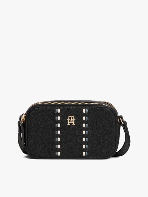 Cartera Bandolera Con Cinta Distintiva Negro Negro TALLA UNICA