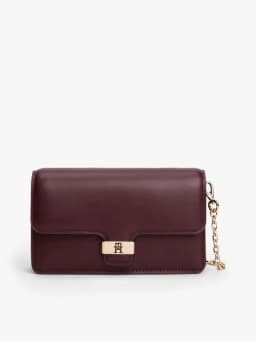 Cartera Heritage Con Monograma Th Burdeo Burdeos TALLA UNICA