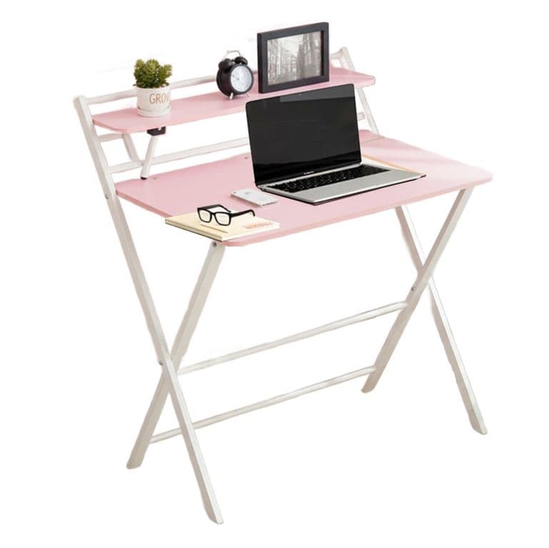 Escritorio Plegable Home Office Rosado claro