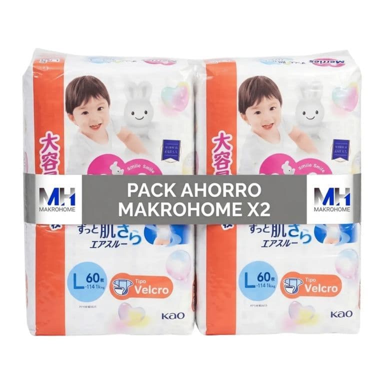 Pack 2 Panales Talla L 120 Unidades Premium Japones L